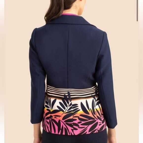 💕TRINA TURK💕 Beacon Blazer ~ Beach Side Abstract Tropical Print 14 NWT - Picture 6 of 16